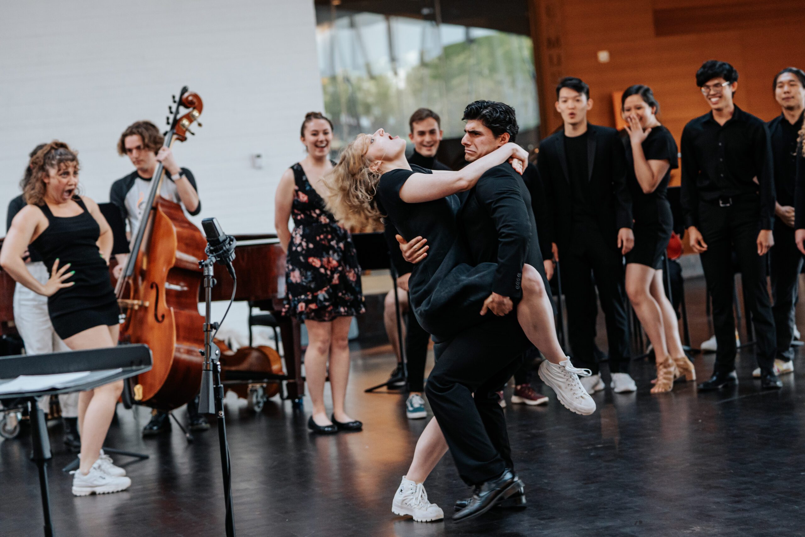 photo of Princeton Playhouse Choir performing and dancing